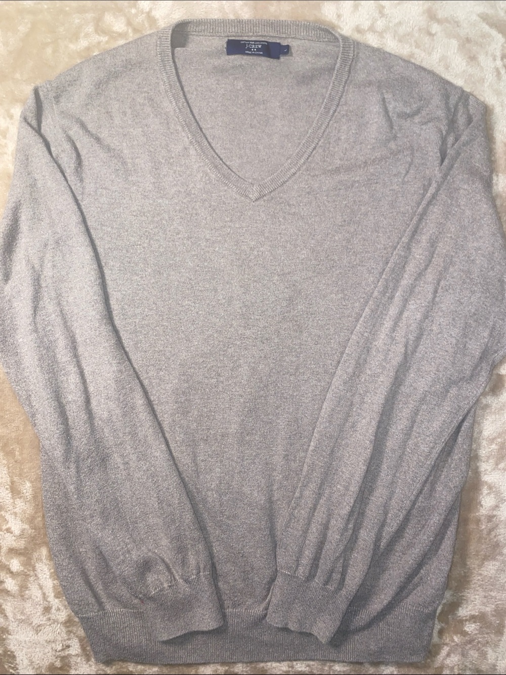 J. Crew Men's Cashmere Cotton blend V-Neck Sweater